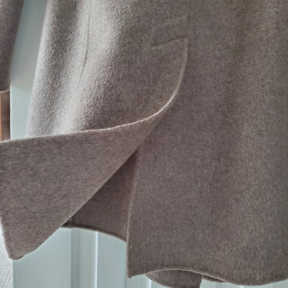 ✅ Banana Republic Double-Faced Merino Wool Wrap Coat, Taupe (XS) - Picture 8 of 14